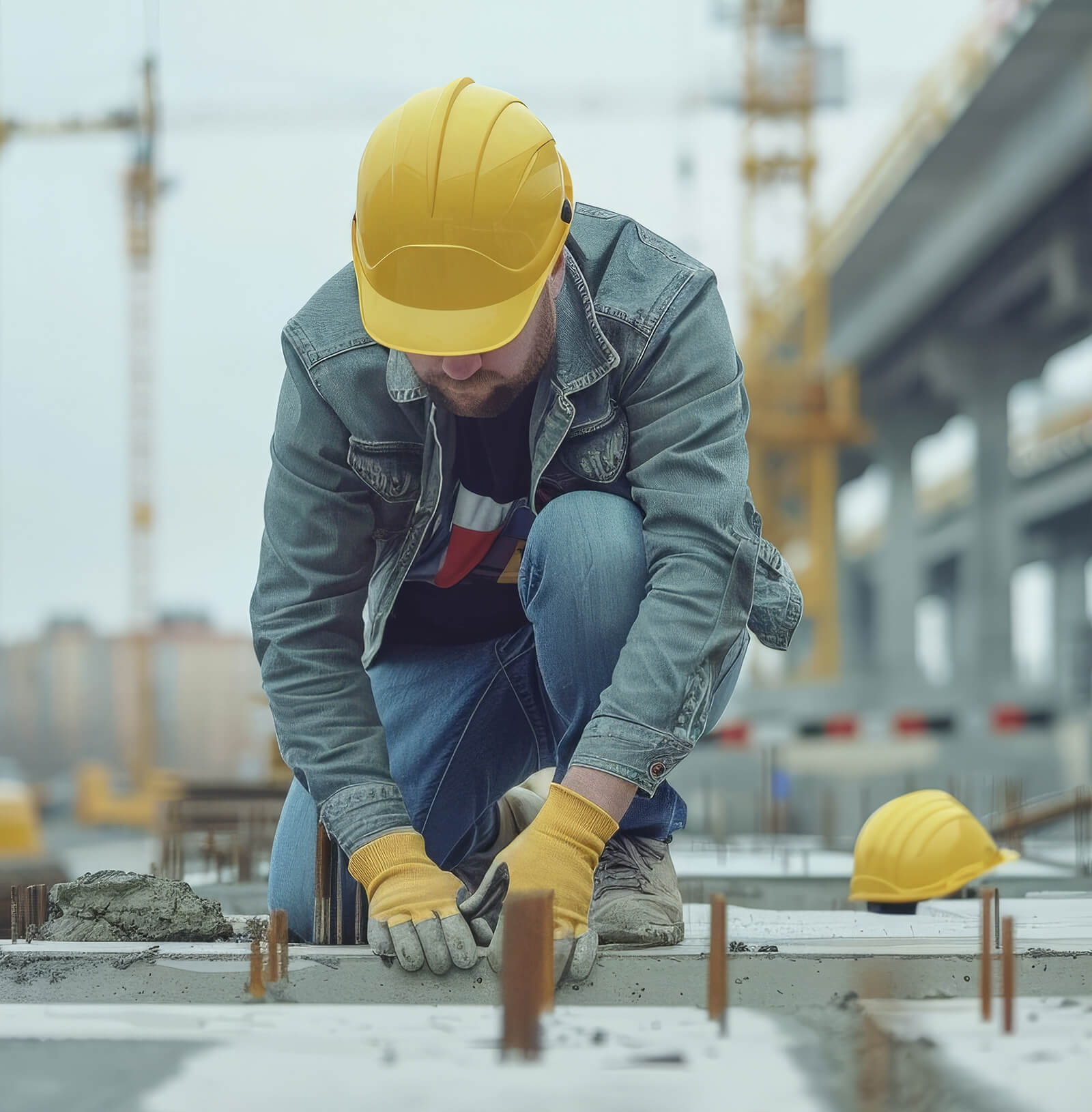 Concrete crew preparing site work in Orange County, CA